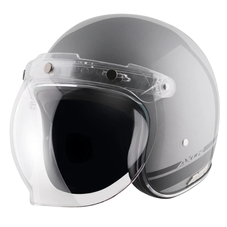 AXOR Retro Jet Sportz Open Helmet Gloss Athena Grey Black