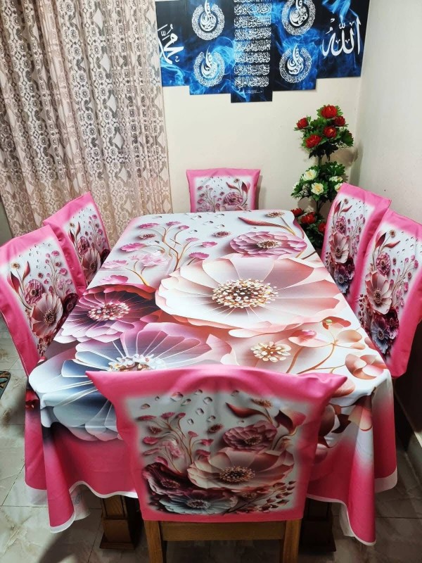 High Quality  Digital 3D Print Dining Table Cover 7p Set