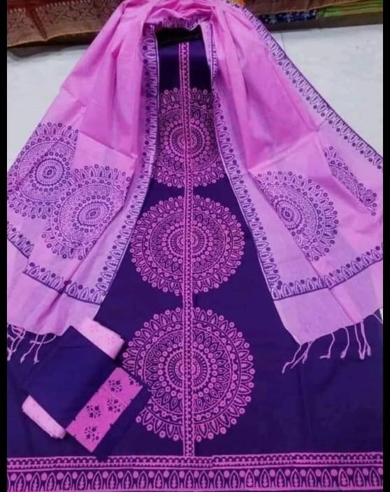 Cotton Screen Print Three Piece