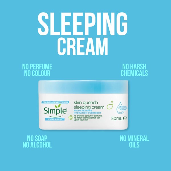 Simple Water Boost Skin Quench Sleeping Cream 50ml
