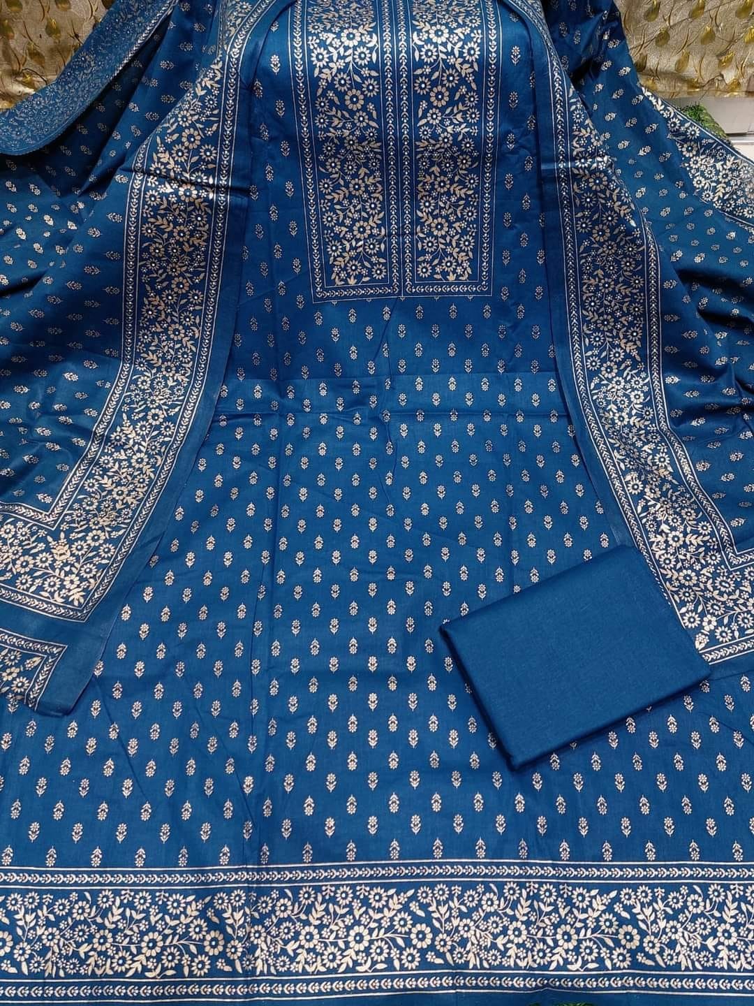 Cotton Screen Print Three Piece