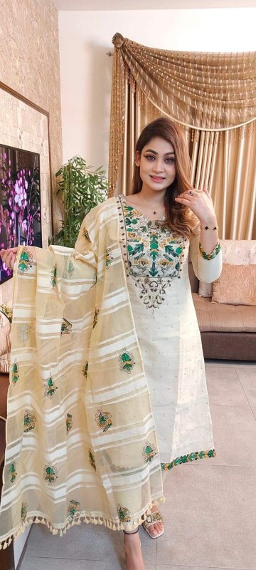 Cotton Screen Print Three Piece